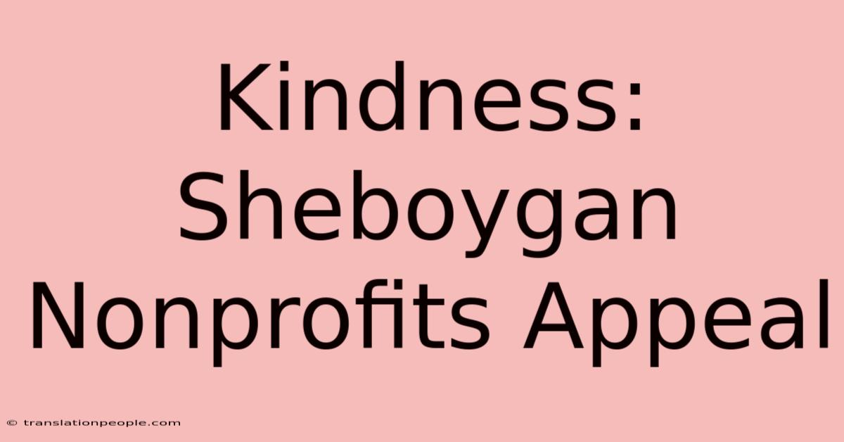 Kindness: Sheboygan Nonprofits Appeal