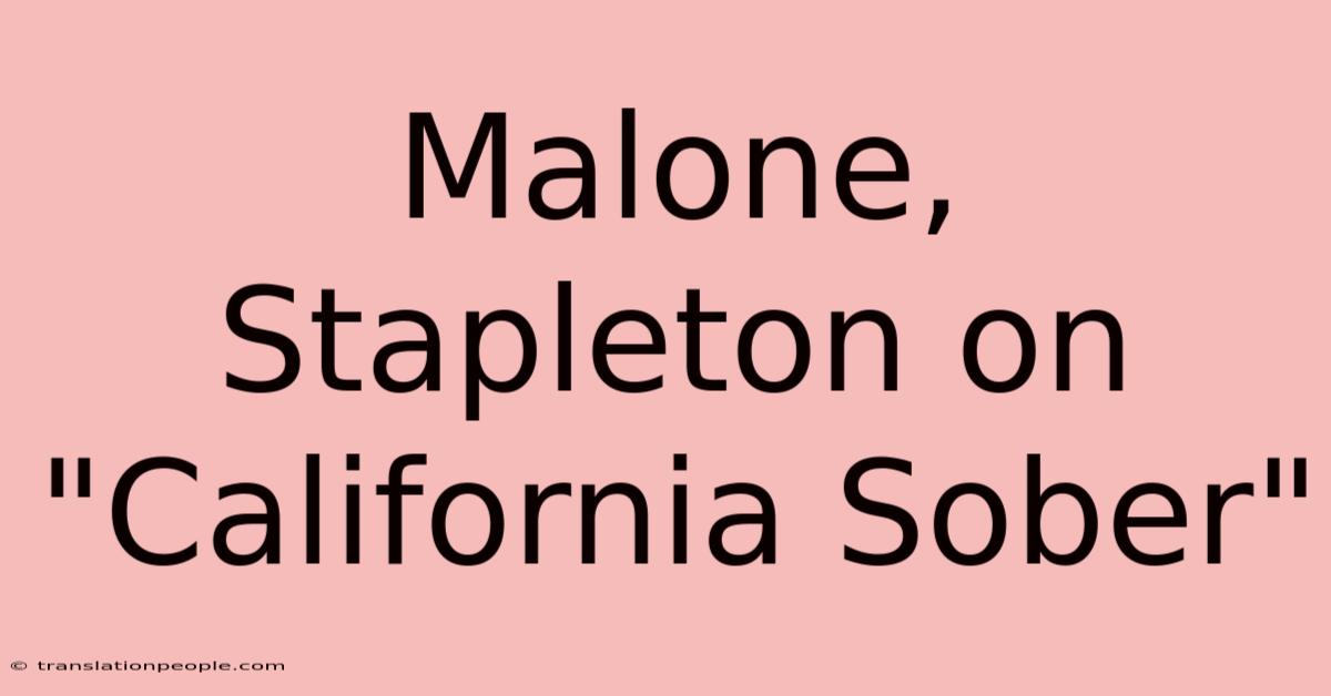 Malone, Stapleton On 