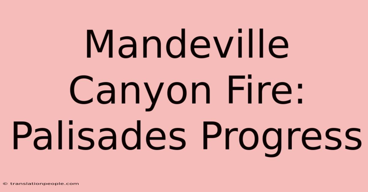 Mandeville Canyon Fire: Palisades Progress