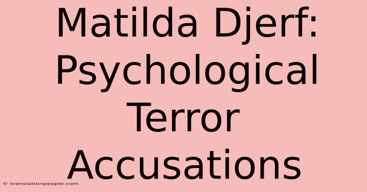 Matilda Djerf: Psychological Terror Accusations