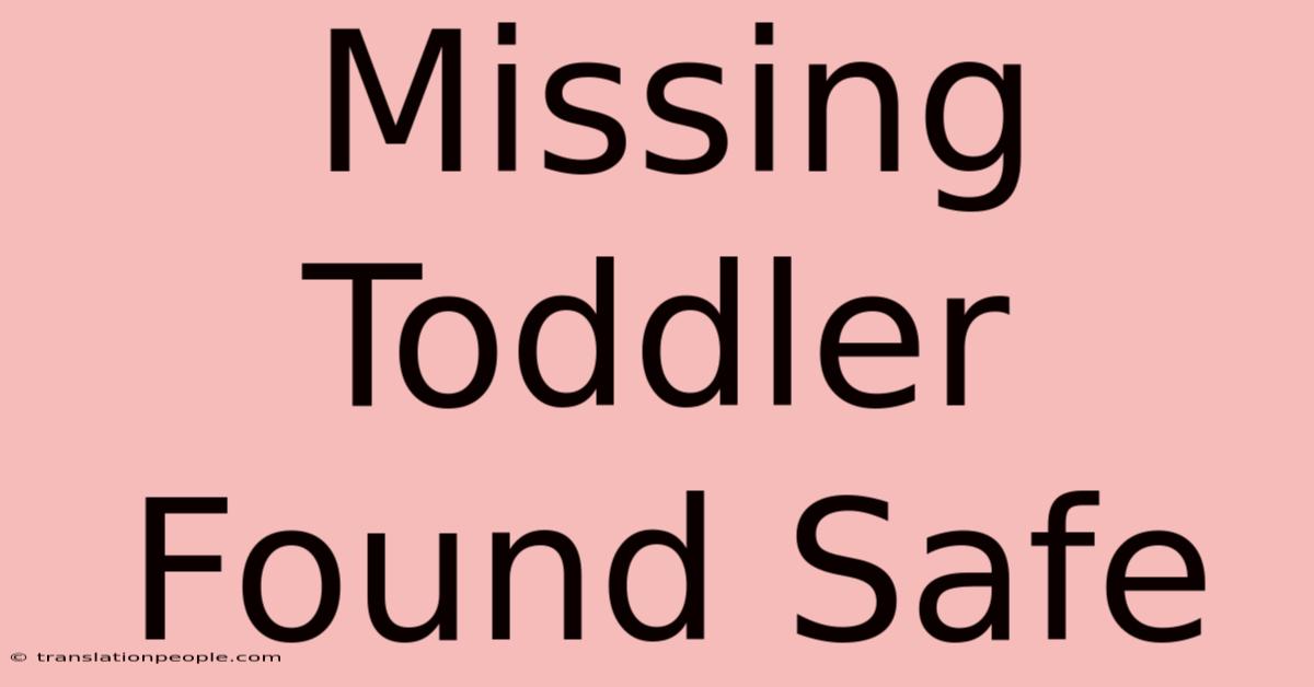 Missing Toddler Found Safe