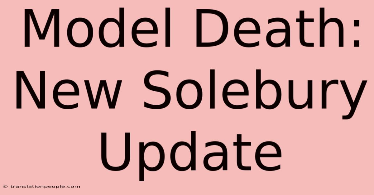 Model Death: New Solebury Update