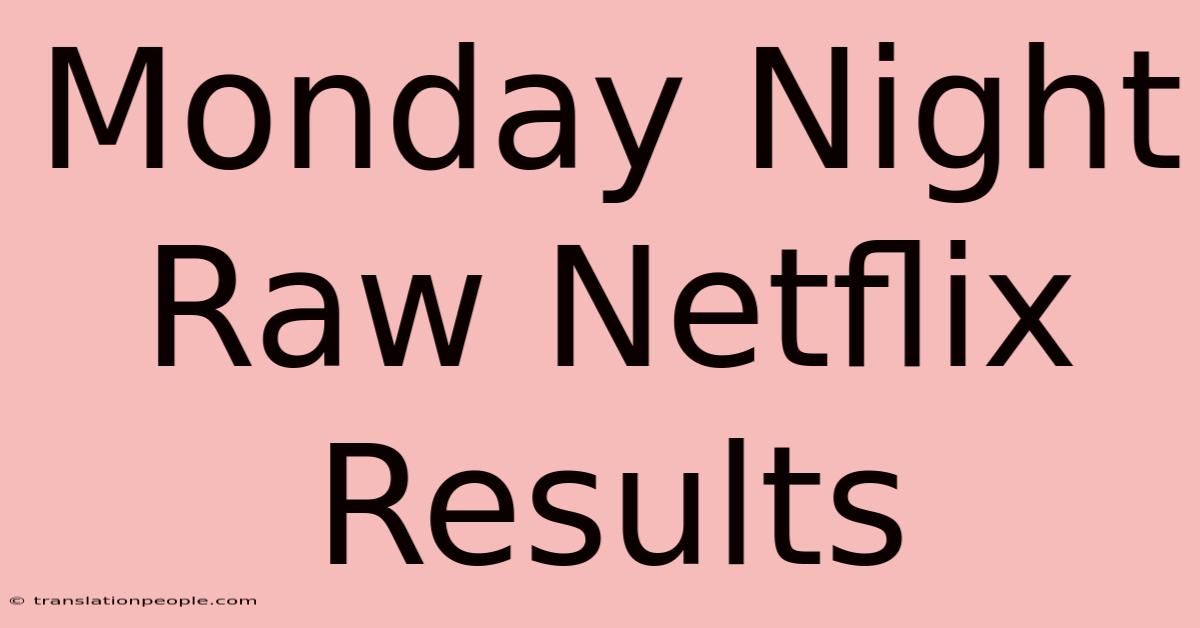 Monday Night Raw Netflix Results