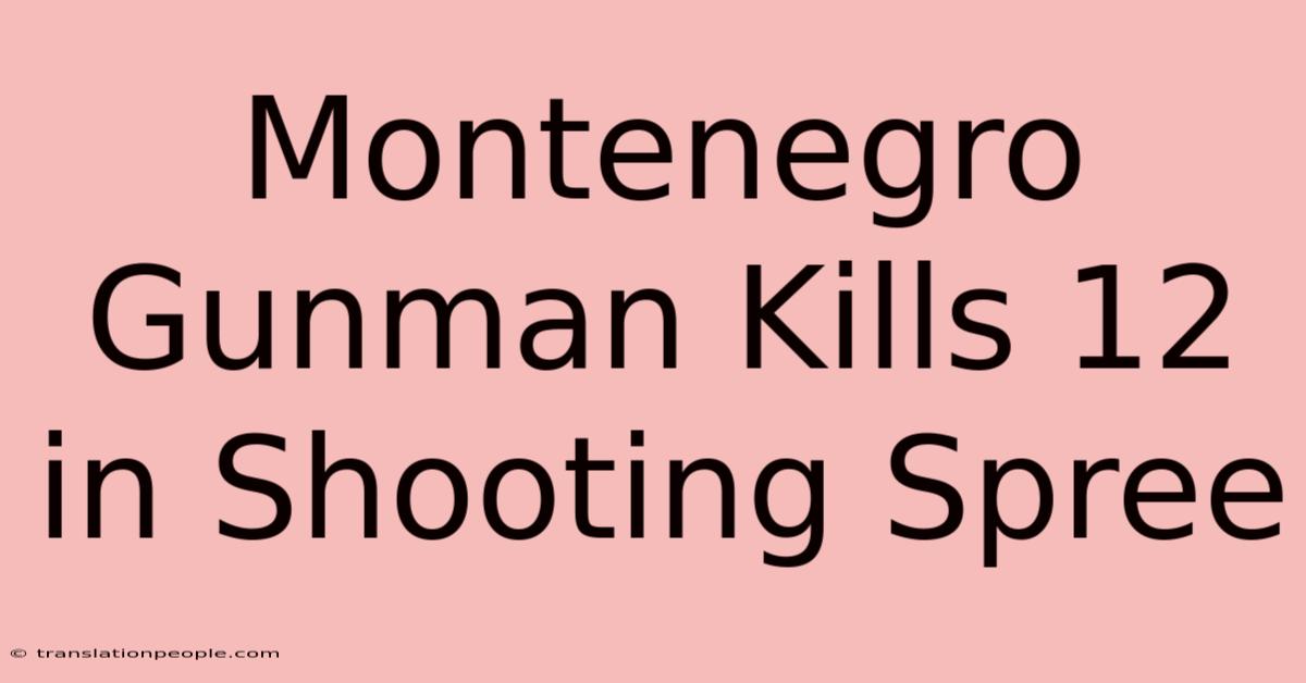 Montenegro Gunman Kills 12 In Shooting Spree