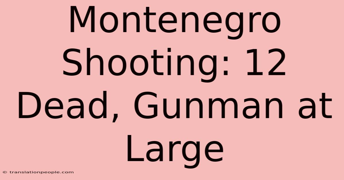 Montenegro Shooting: 12 Dead, Gunman At Large