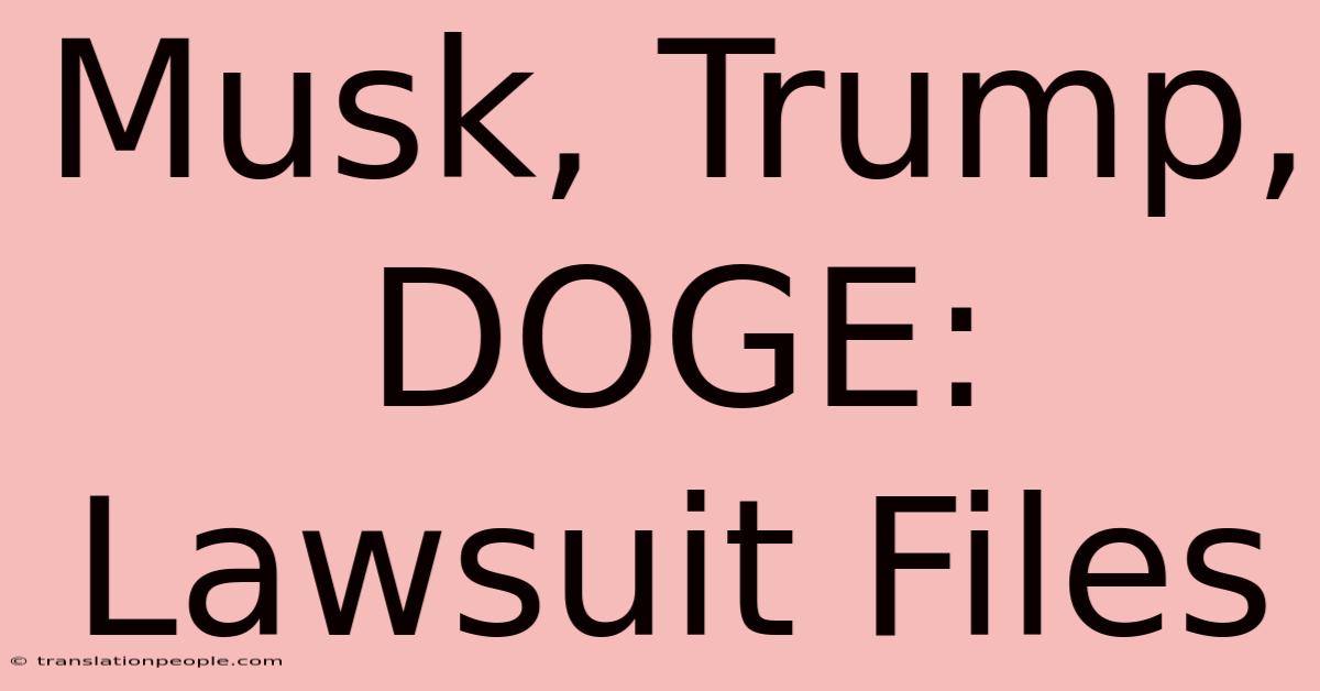 Musk, Trump, DOGE: Lawsuit Files