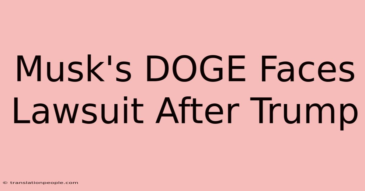 Musk's DOGE Faces Lawsuit After Trump