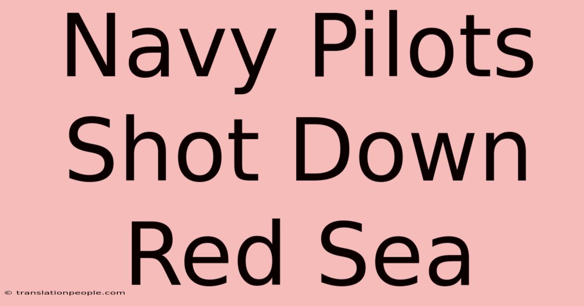 Navy Pilots Shot Down Red Sea