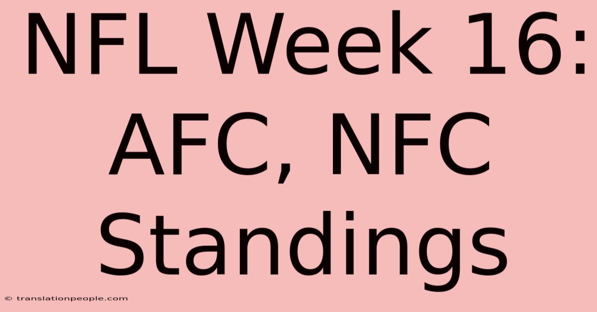 NFL Week 16: AFC, NFC Standings