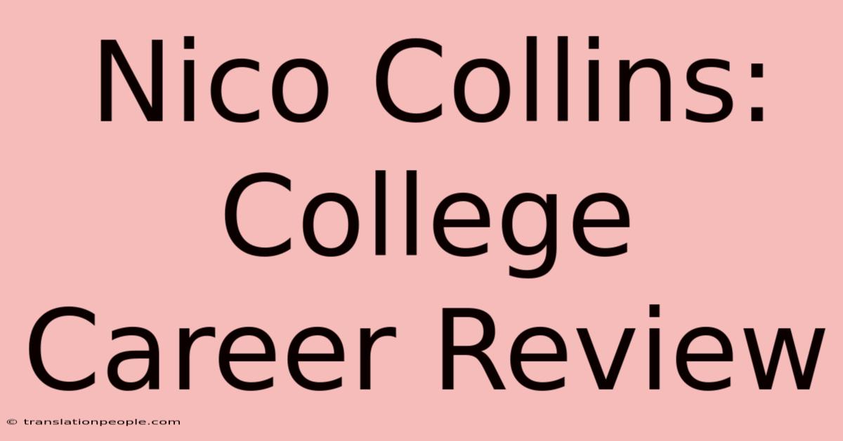 Nico Collins: College Career Review