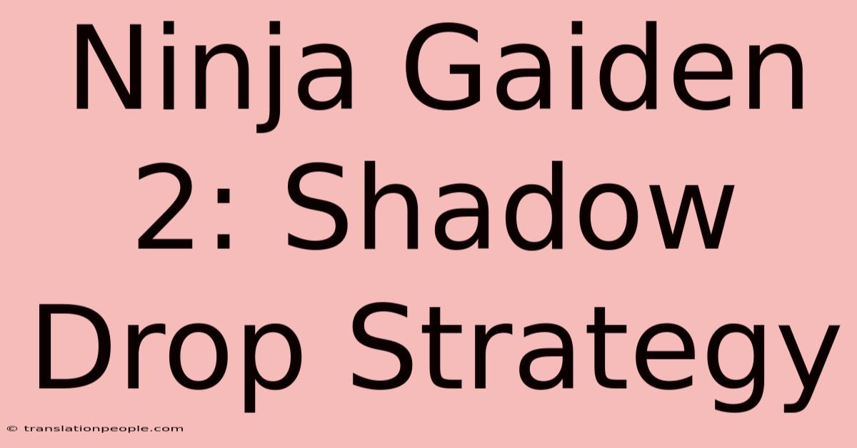 Ninja Gaiden 2: Shadow Drop Strategy