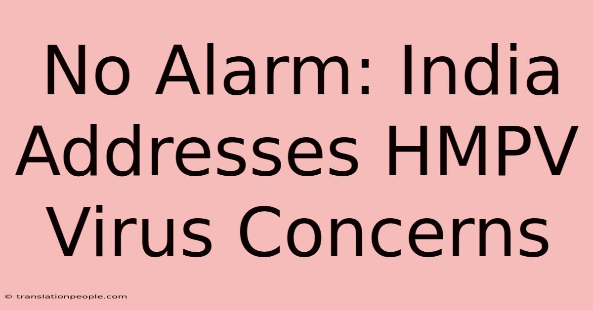 No Alarm: India Addresses HMPV Virus Concerns