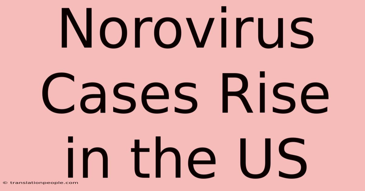 Norovirus Cases Rise In The US