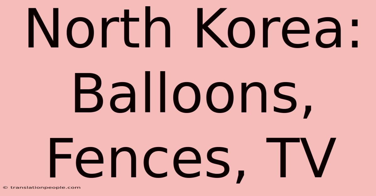 North Korea: Balloons, Fences, TV