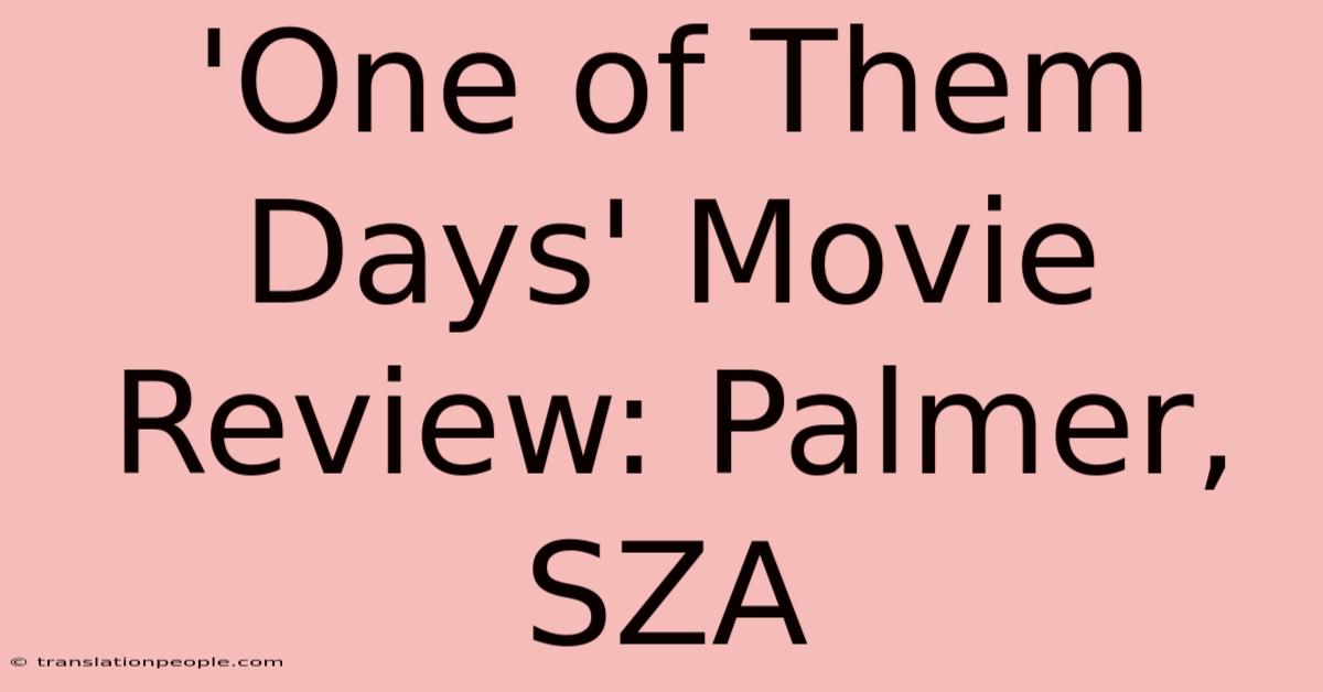 'One Of Them Days' Movie Review: Palmer, SZA