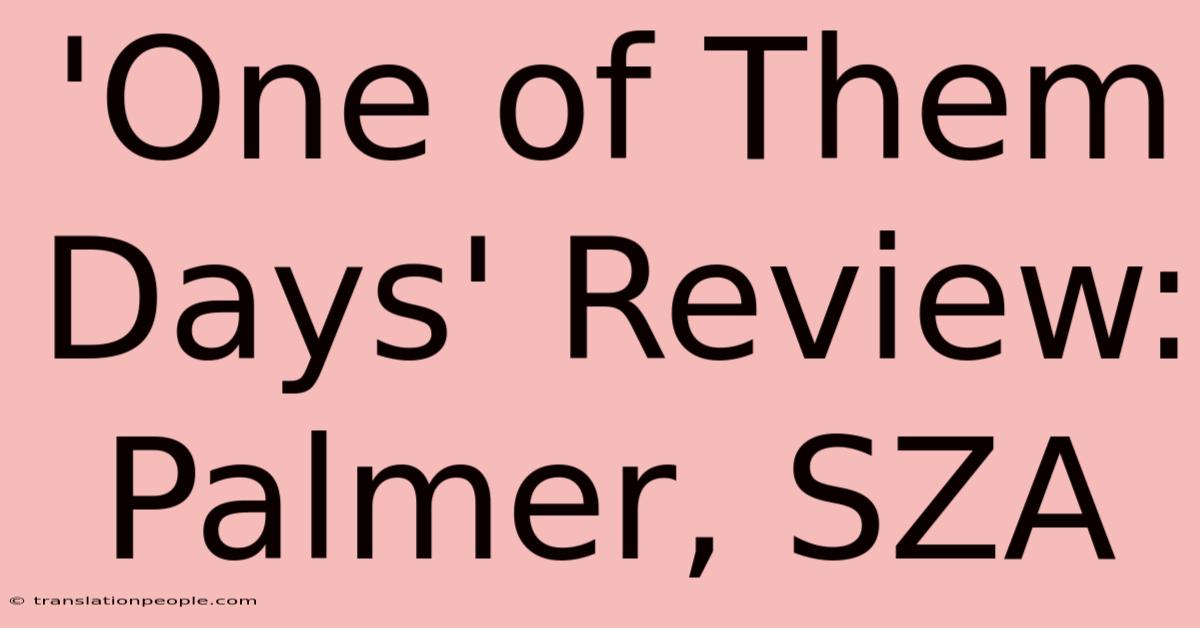 'One Of Them Days' Review: Palmer, SZA