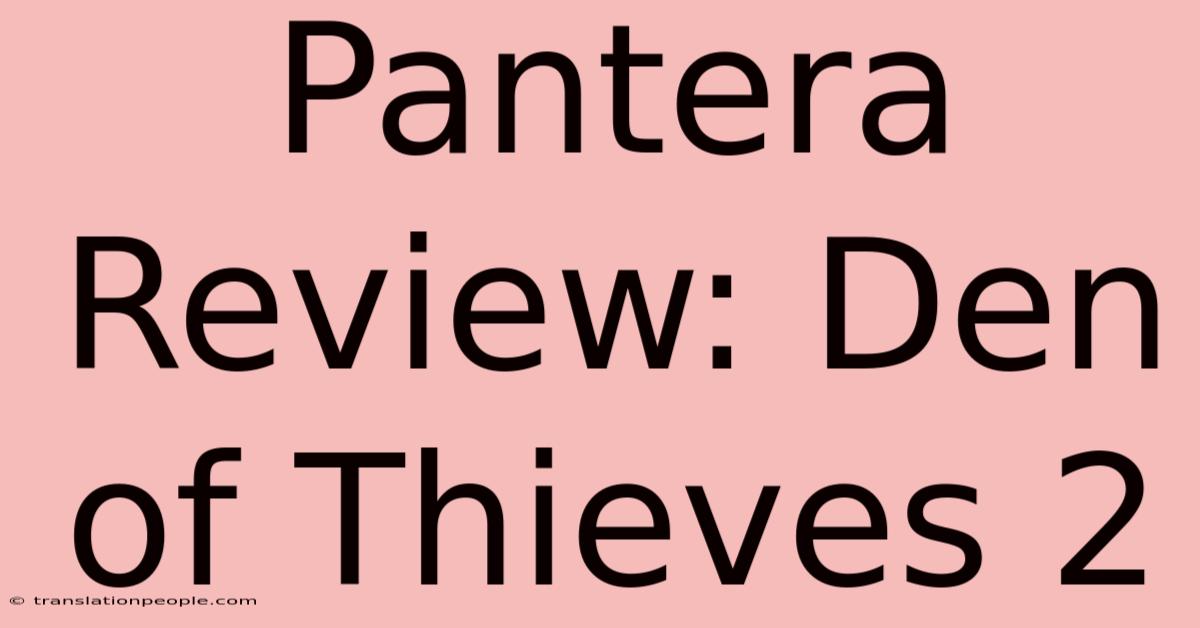 Pantera Review: Den Of Thieves 2