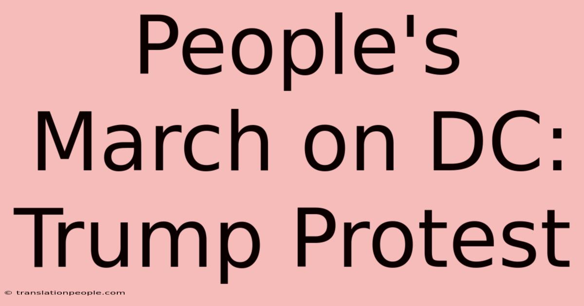 People's March On DC: Trump Protest