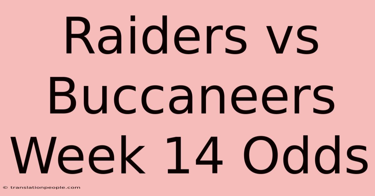 Raiders Vs Buccaneers Week 14 Odds