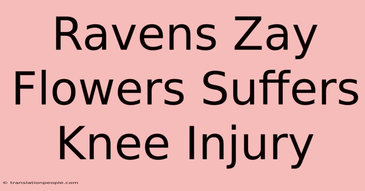 Ravens Zay Flowers Suffers Knee Injury