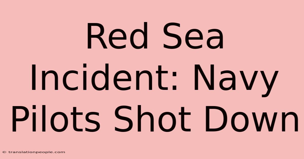 Red Sea Incident: Navy Pilots Shot Down