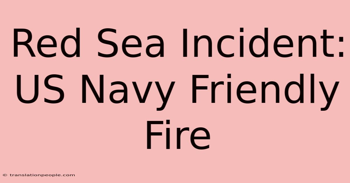 Red Sea Incident: US Navy Friendly Fire