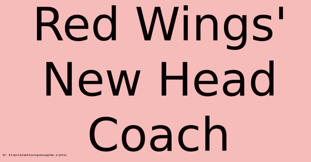 Red Wings' New Head Coach