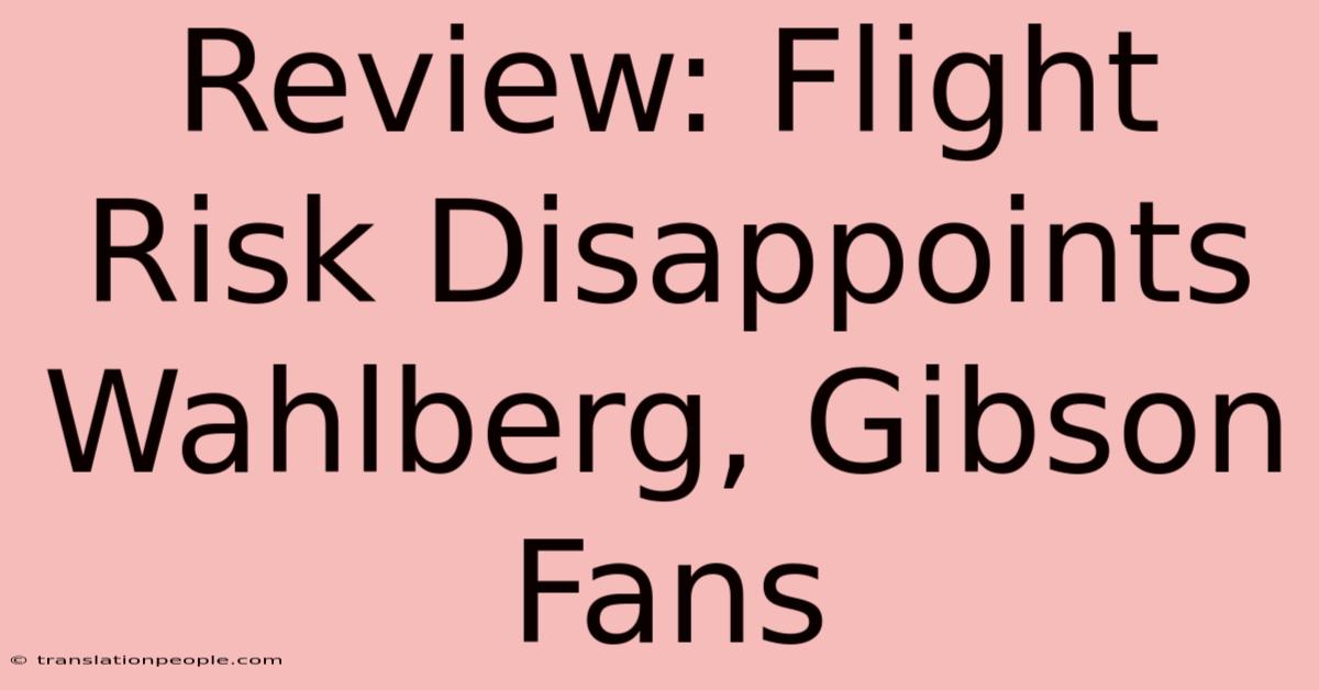 Review: Flight Risk Disappoints Wahlberg, Gibson Fans