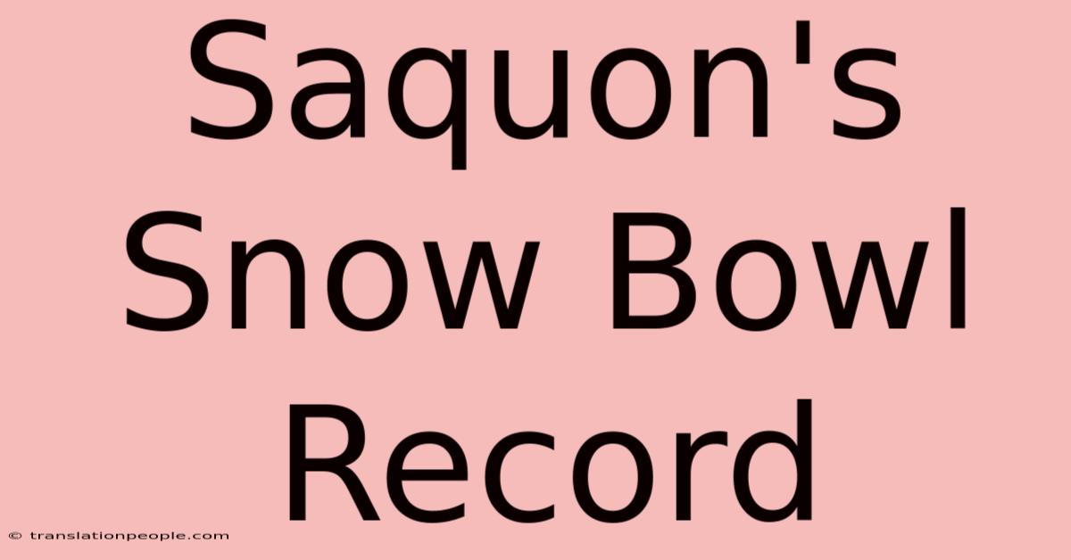 Saquon's Snow Bowl Record