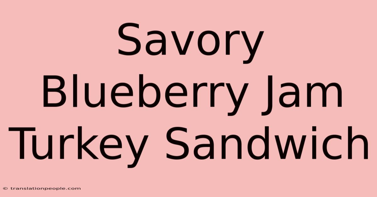 Savory Blueberry Jam Turkey Sandwich