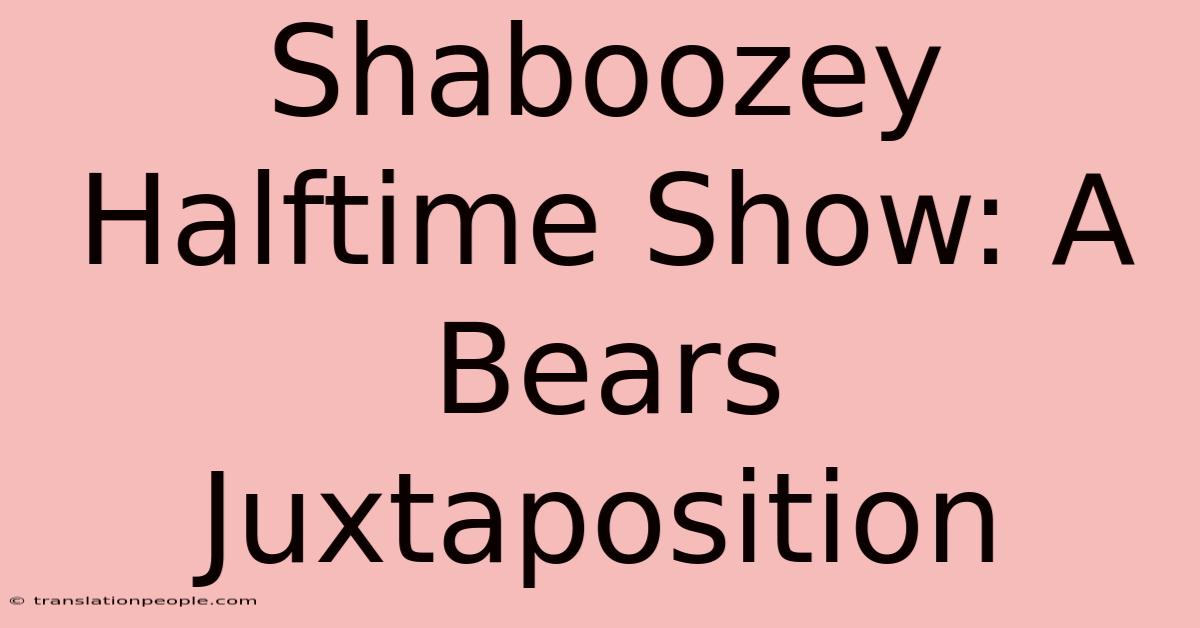 Shaboozey Halftime Show: A Bears Juxtaposition