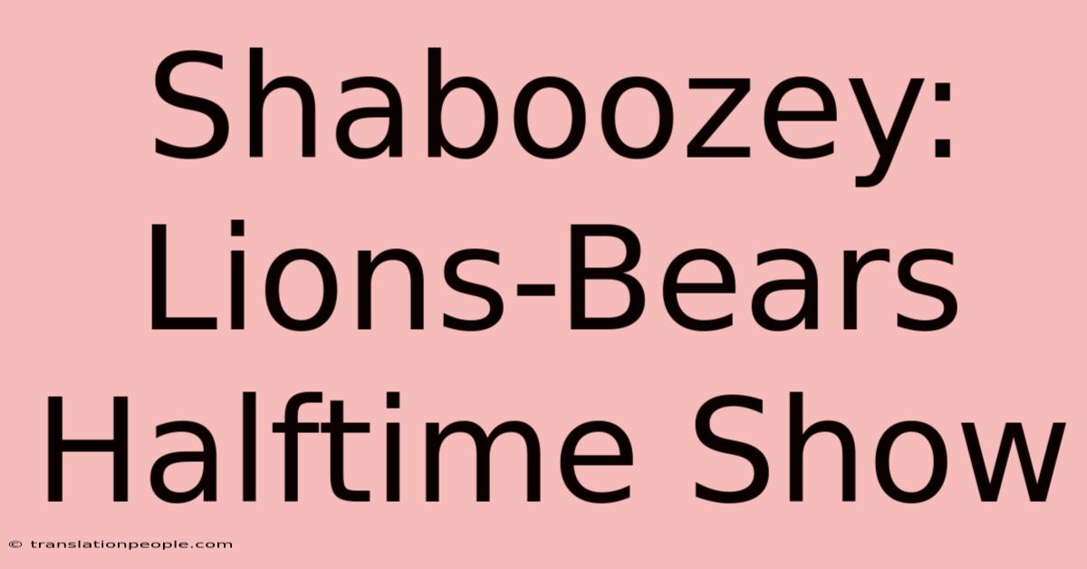 Shaboozey: Lions-Bears Halftime Show