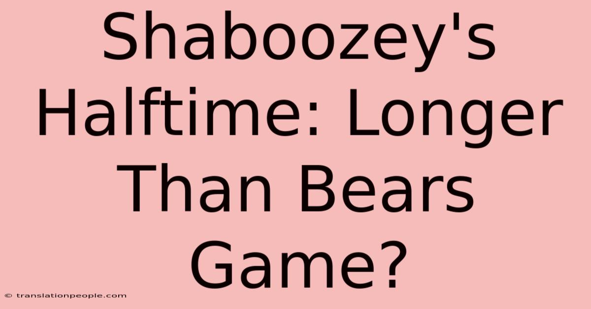 Shaboozey's Halftime: Longer Than Bears Game?