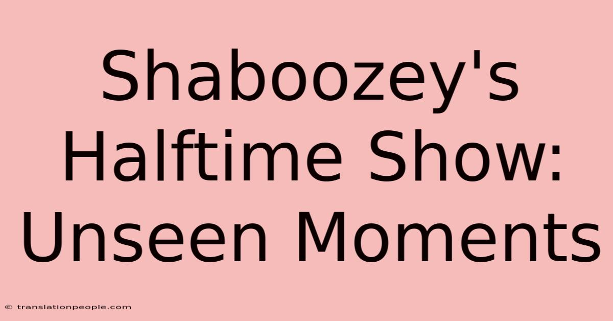 Shaboozey's Halftime Show: Unseen Moments