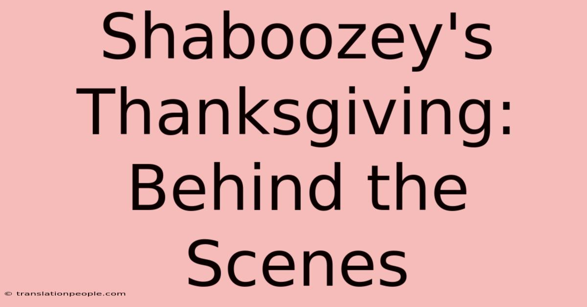 Shaboozey's Thanksgiving: Behind The Scenes