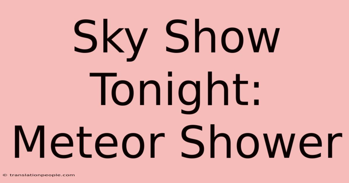 Sky Show Tonight: Meteor Shower