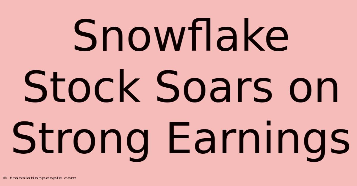 Snowflake Stock Soars On Strong Earnings