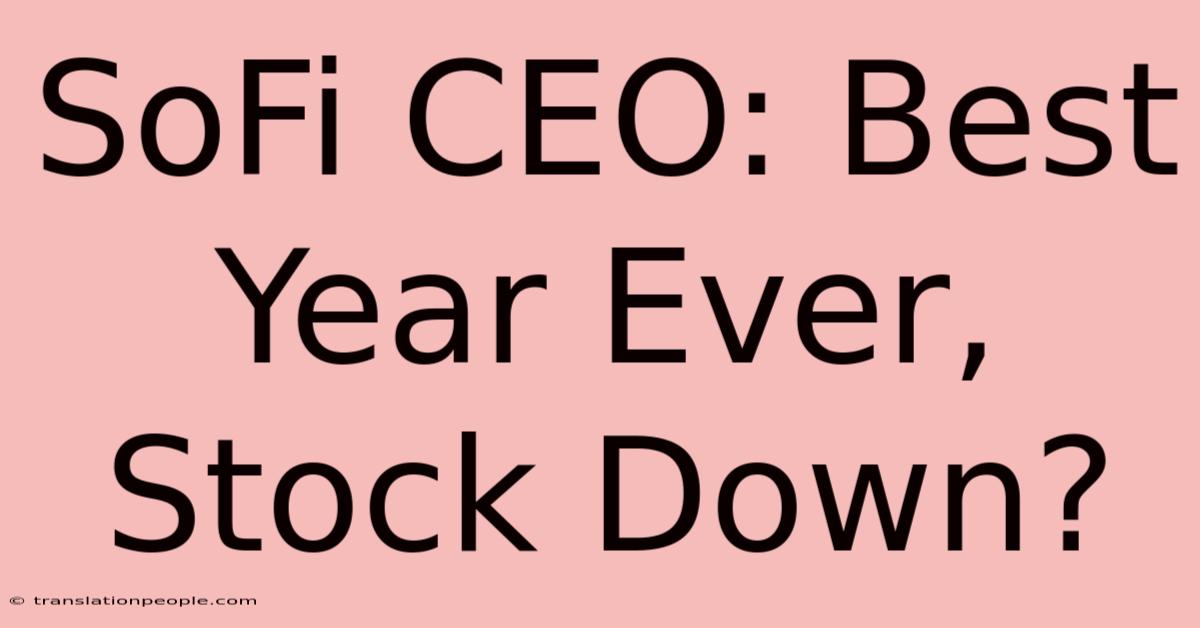 SoFi CEO: Best Year Ever, Stock Down?