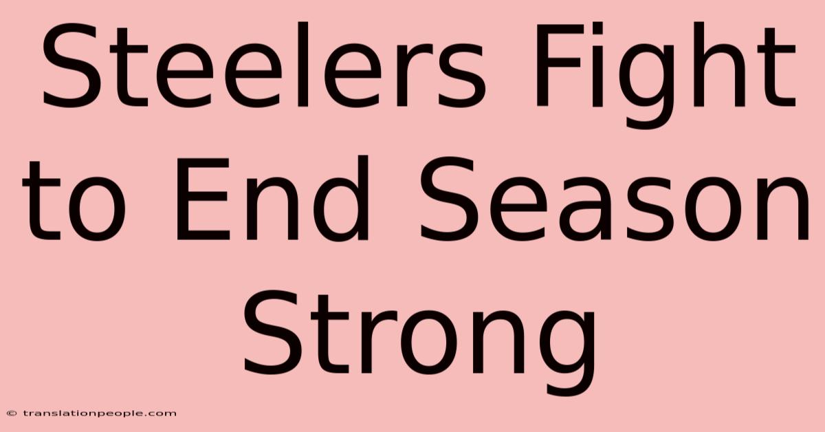 Steelers Fight To End Season Strong