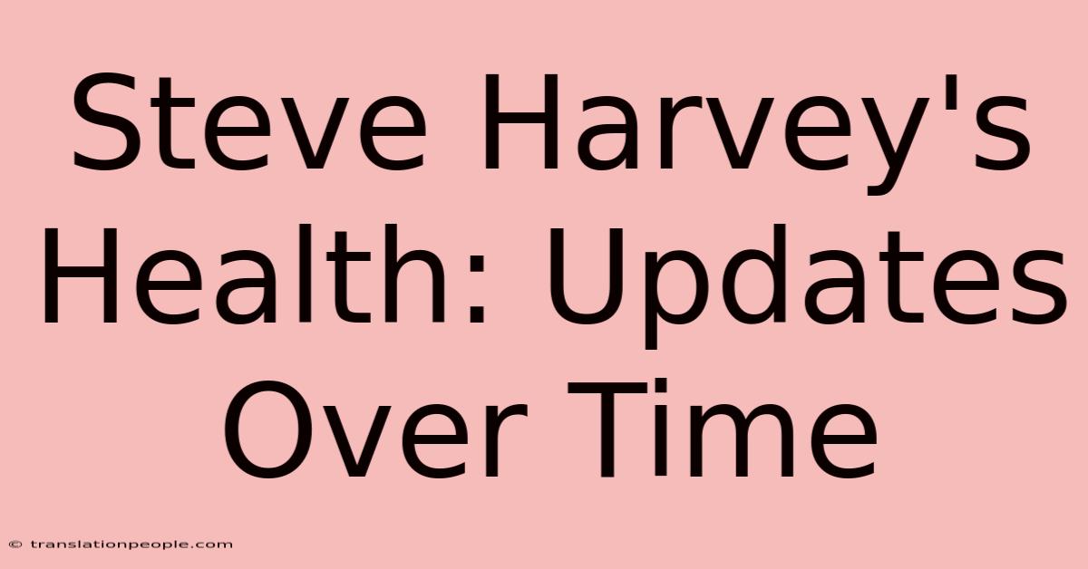 Steve Harvey's Health: Updates Over Time