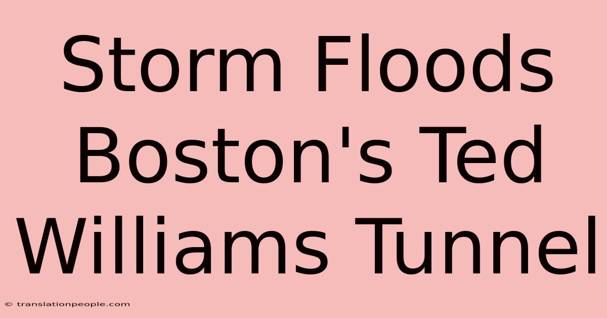 Storm Floods Boston's Ted Williams Tunnel