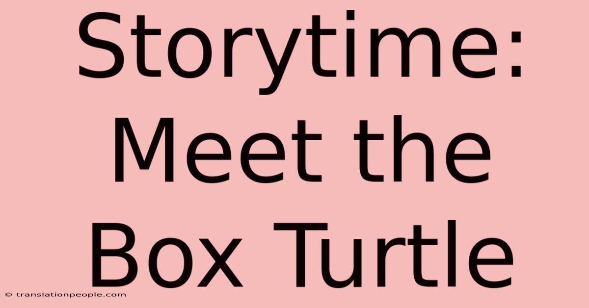 Storytime: Meet The Box Turtle 