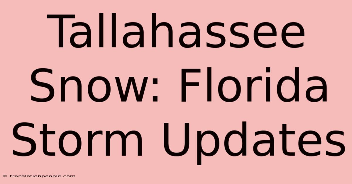 Tallahassee Snow: Florida Storm Updates