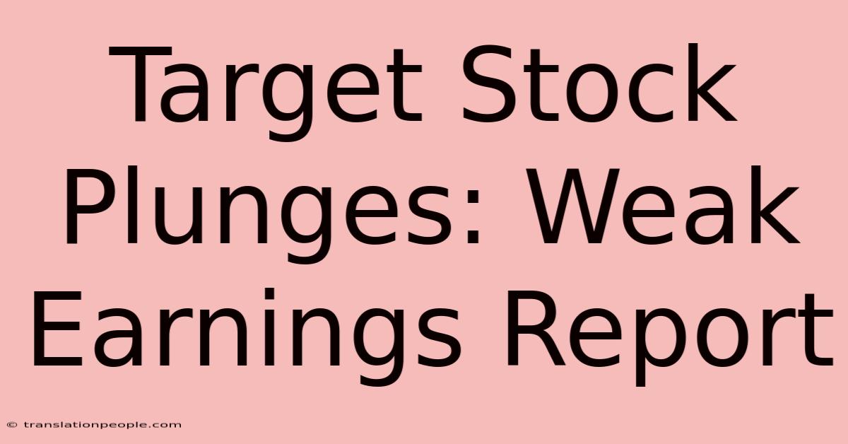 Target Stock Plunges: Weak Earnings Report