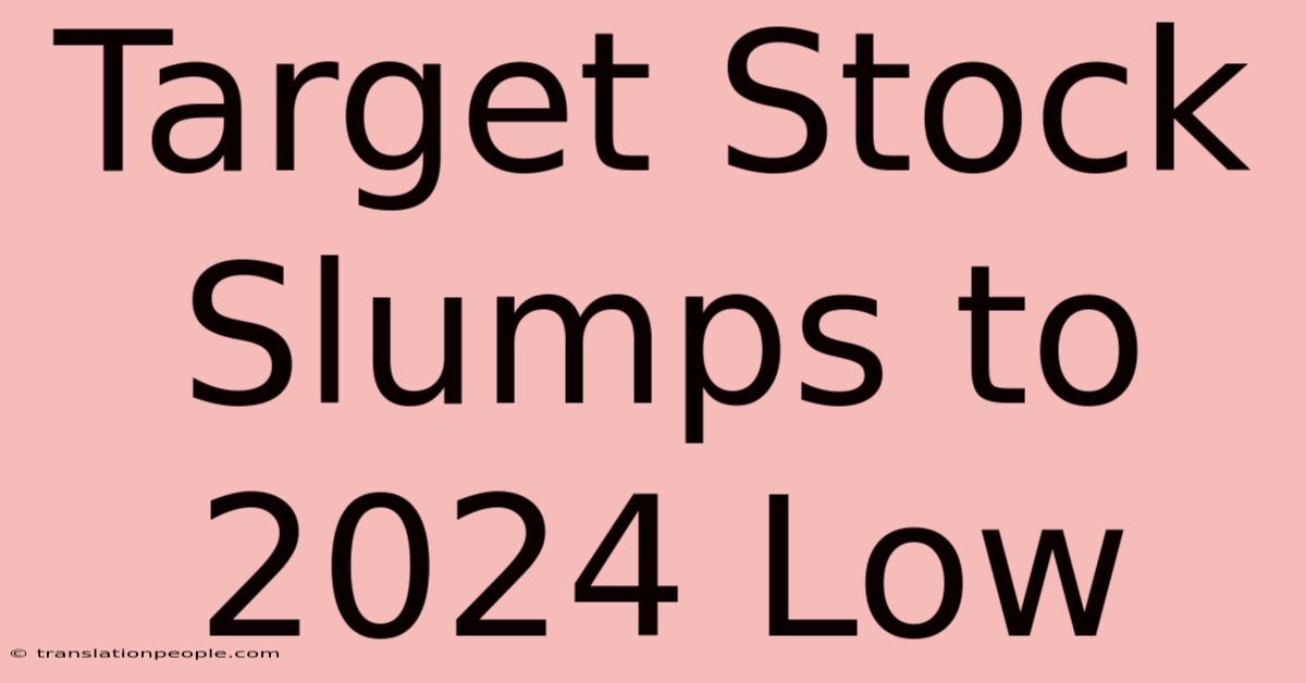 Target Stock Slumps To 2024 Low