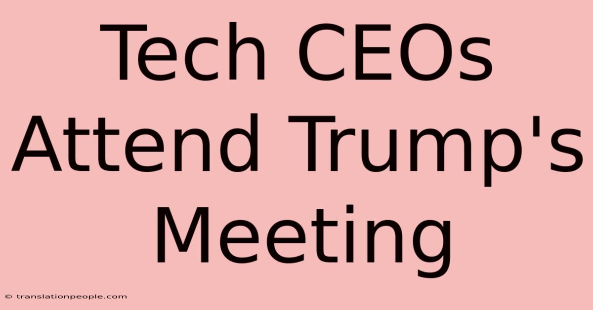 Tech CEOs Attend Trump's Meeting