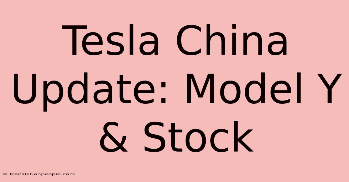 Tesla China Update: Model Y & Stock