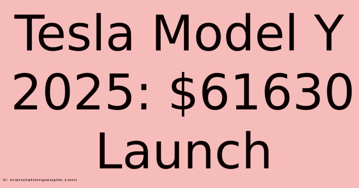 Tesla Model Y 2025: $61630 Launch