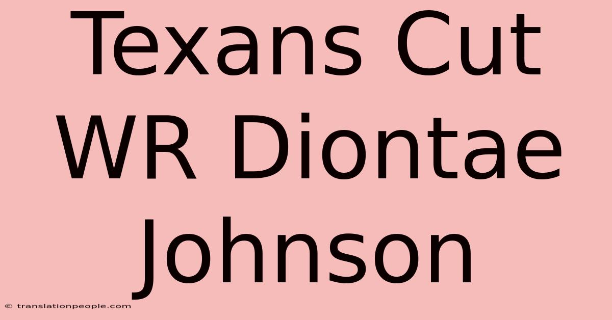 Texans Cut WR Diontae Johnson