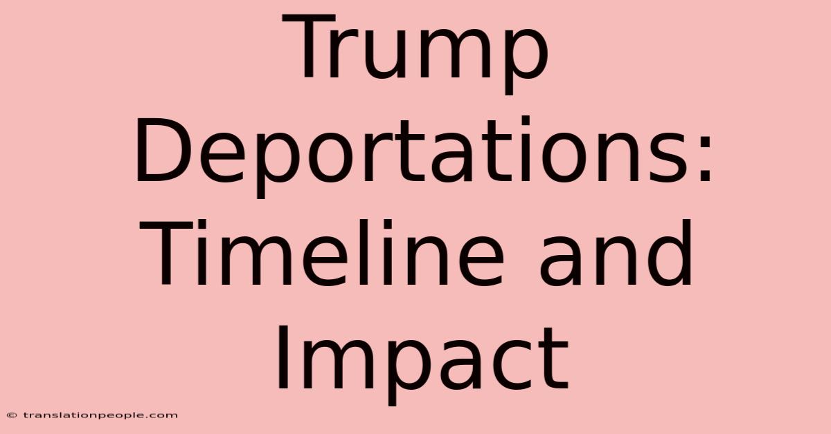 Trump Deportations: Timeline And Impact